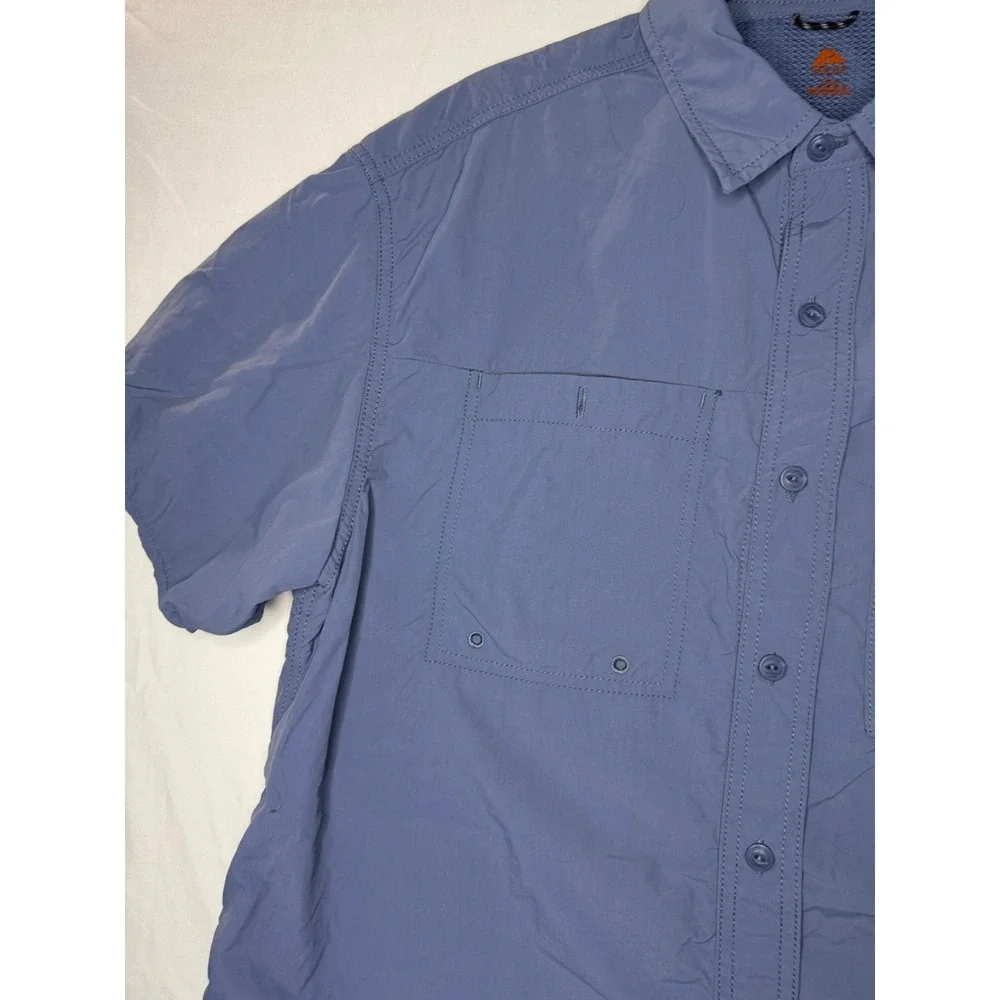 Ozark Trail mens sz L Blue Hiking short sleeve nylon shirt outdoors